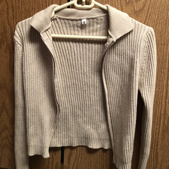 SHEIN Women's Y2K zip up Ribbed sweater - Picture 1 of 1